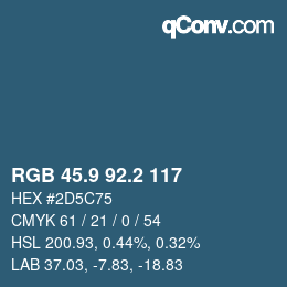カラーコード: RGB 45.9 92.2 117 | qconv.com