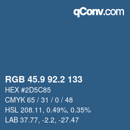 Color code: RGB 45.9 92.2 133 | qconv.com