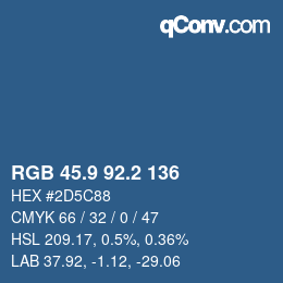 カラーコード: RGB 45.9 92.2 136 | qconv.com