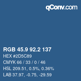 カラーコード: RGB 45.9 92.2 137 | qconv.com