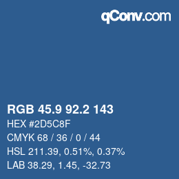 Color code: RGB 45.9 92.2 143 | qconv.com