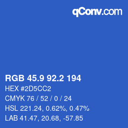 カラーコード: RGB 45.9 92.2 194 | qconv.com