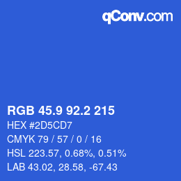 カラーコード: RGB 45.9 92.2 215 | qconv.com