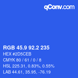 カラーコード: RGB 45.9 92.2 235 | qconv.com