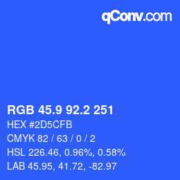 カラーコード: RGB 45.9 92.2 251 | qconv.com