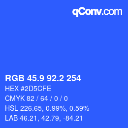 カラーコード: RGB 45.9 92.2 254 | qconv.com