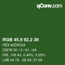 カラーコード: RGB 45.9 92.2 36 | qconv.com
