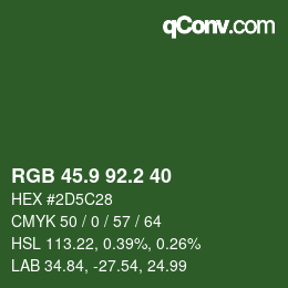 カラーコード: RGB 45.9 92.2 40 | qconv.com