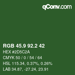 カラーコード: RGB 45.9 92.2 42 | qconv.com