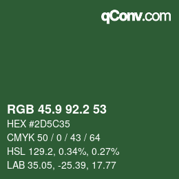 Color code: RGB 45.9 92.2 53 | qconv.com