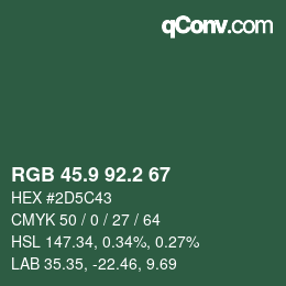 カラーコード: RGB 45.9 92.2 67 | qconv.com