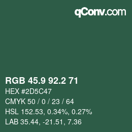 カラーコード: RGB 45.9 92.2 71 | qconv.com