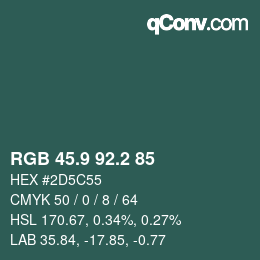 カラーコード: RGB 45.9 92.2 85 | qconv.com