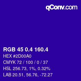 カラーコード: RGB 45 0.4 160.4 | qconv.com