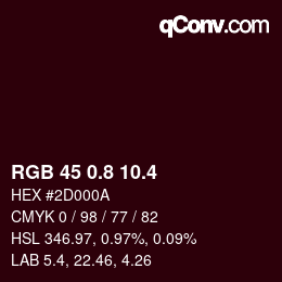 カラーコード: RGB 45 0.8 10.4 | qconv.com