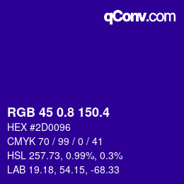カラーコード: RGB 45 0.8 150.4 | qconv.com