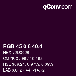 カラーコード: RGB 45 0.8 40.4 | qconv.com
