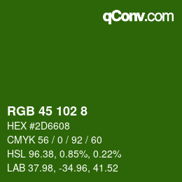 Color code: RGB 45 102 8 | qconv.com