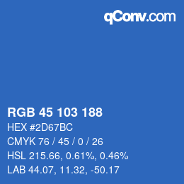 Color code: RGB 45 103 188 | qconv.com