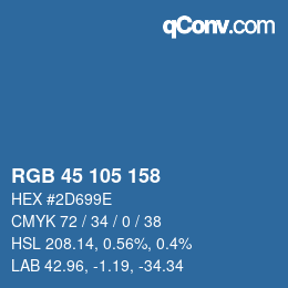 カラーコード: RGB 45 105 158 | qconv.com