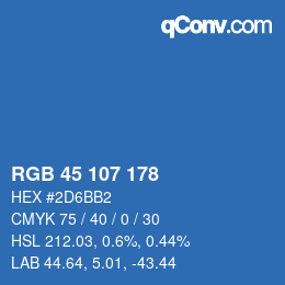カラーコード: RGB 45 107 178 | qconv.com