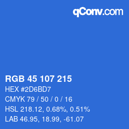 Color code: RGB 45 107 215 | qconv.com