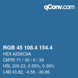カラーコード: RGB 45 108.4 154.4 | qconv.com