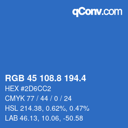 カラーコード: RGB 45 108.8 194.4 | qconv.com