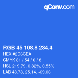 カラーコード: RGB 45 108.8 234.4 | qconv.com