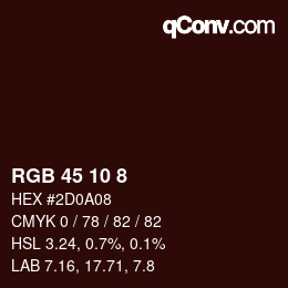 Color code: RGB 45 10 8 | qconv.com