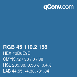 カラーコード: RGB 45 110.2 158 | qconv.com
