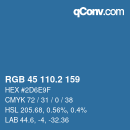 カラーコード: RGB 45 110.2 159 | qconv.com