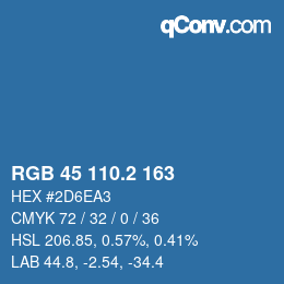 カラーコード: RGB 45 110.2 163 | qconv.com
