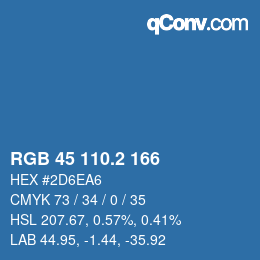 カラーコード: RGB 45 110.2 166 | qconv.com