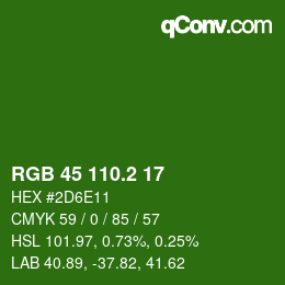 カラーコード: RGB 45 110.2 17 | qconv.com