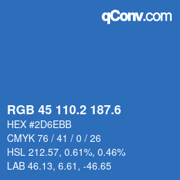 カラーコード: RGB 45 110.2 187.6 | qconv.com