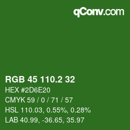 カラーコード: RGB 45 110.2 32 | qconv.com