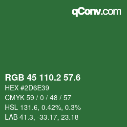 カラーコード: RGB 45 110.2 57.6 | qconv.com