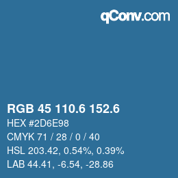 カラーコード: RGB 45 110.6 152.6 | qconv.com