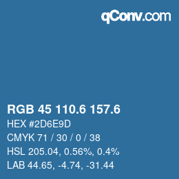 カラーコード: RGB 45 110.6 157.6 | qconv.com