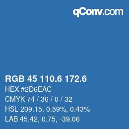 カラーコード: RGB 45 110.6 172.6 | qconv.com