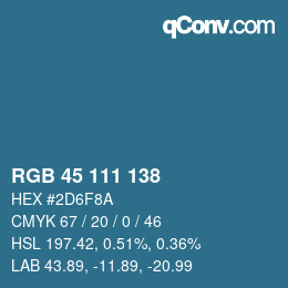 Color code: RGB 45 111 138 | qconv.com