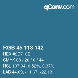 Color code: RGB 45 113 142 | qconv.com
