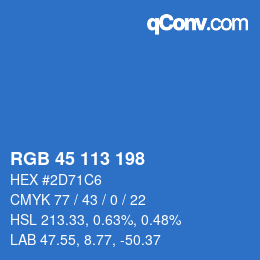 Color code: RGB 45 113 198 | qconv.com
