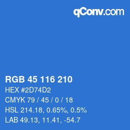 颜色代码: RGB 45 116 210 | qconv.com