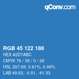 Farbcode: RGB 45 122 188 | qconv.com