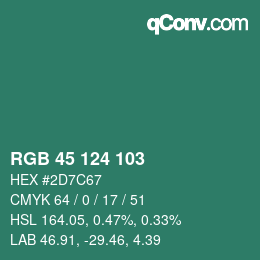 Código de color: RGB 45 124 103 | qconv.com