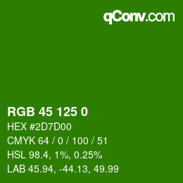 Farbcode: RGB 45 125 0 | qconv.com