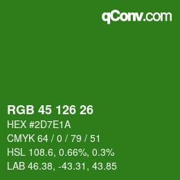 Color code: RGB 45 126 26 | qconv.com