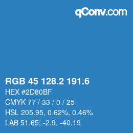 カラーコード: RGB 45 128.2 191.6 | qconv.com